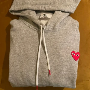 Grå hoodie från Comme des Garçons - Säljer en stilren grå hoodie från Comme des Garçons. Den är i storlek s och passar någon runt 175-180. Hör av er vid funderingar!