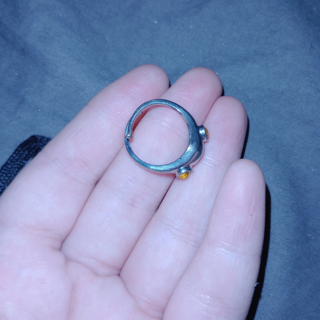 Silverring med gula stenar - 2