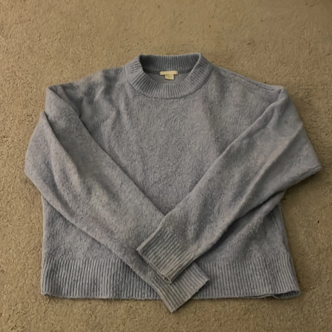 Blå stickad tröja 💕