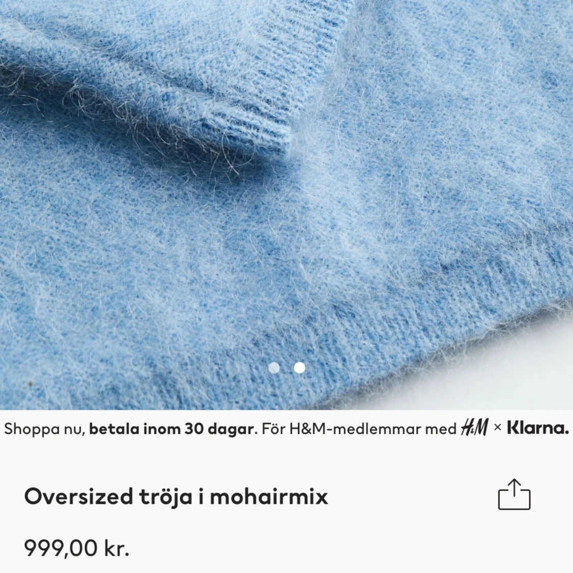 Blå stickad tröja mohairmix - 91