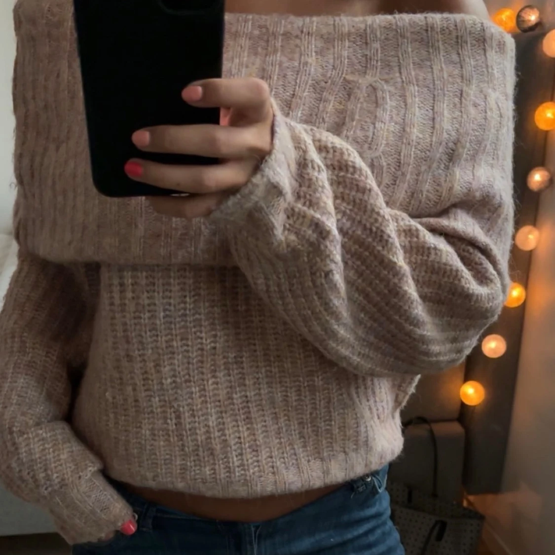 Off shoulder tröja - 91