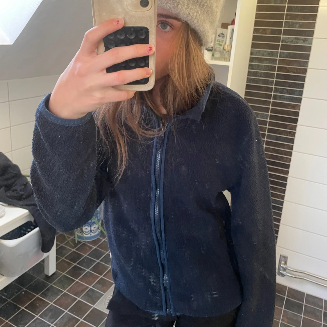 Mörkblå Teddy jacka💙 - 90