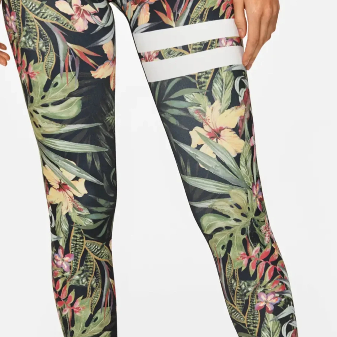 Blommiga leggings med tropiskt mönster - 90
