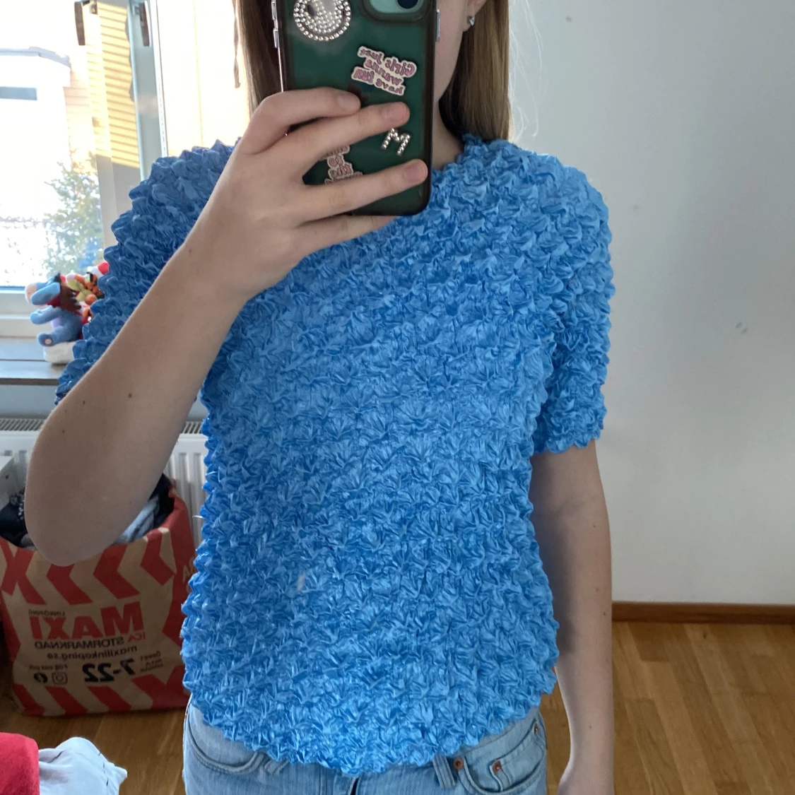 Blå topp med textur