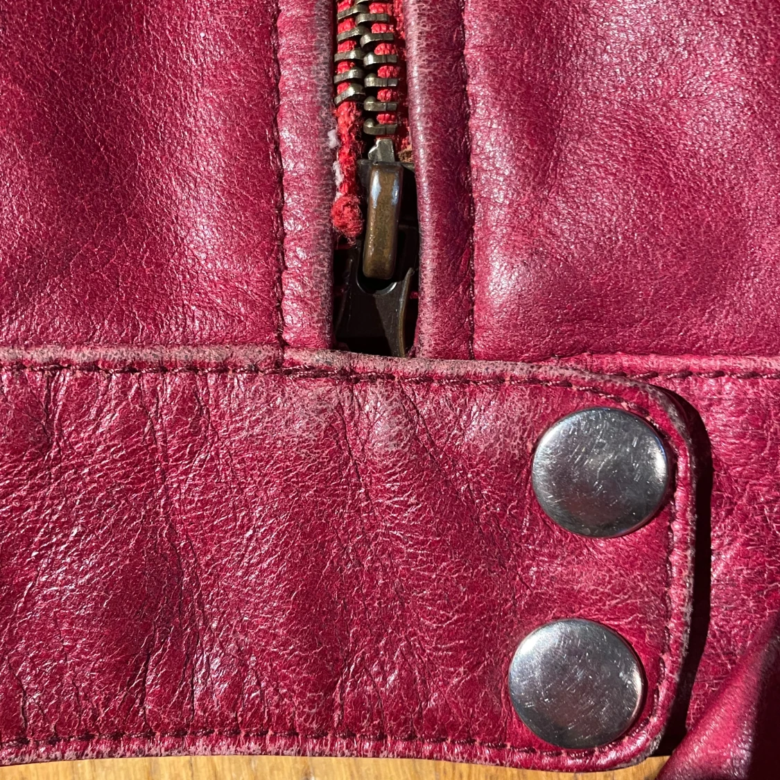 Vintage röd läderjacka - 4