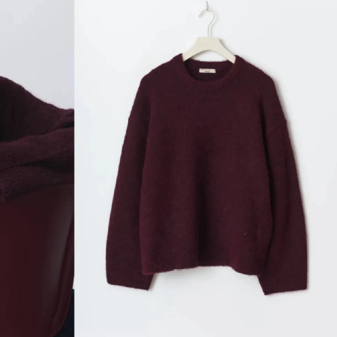 Vinröd stickad tröja - 1