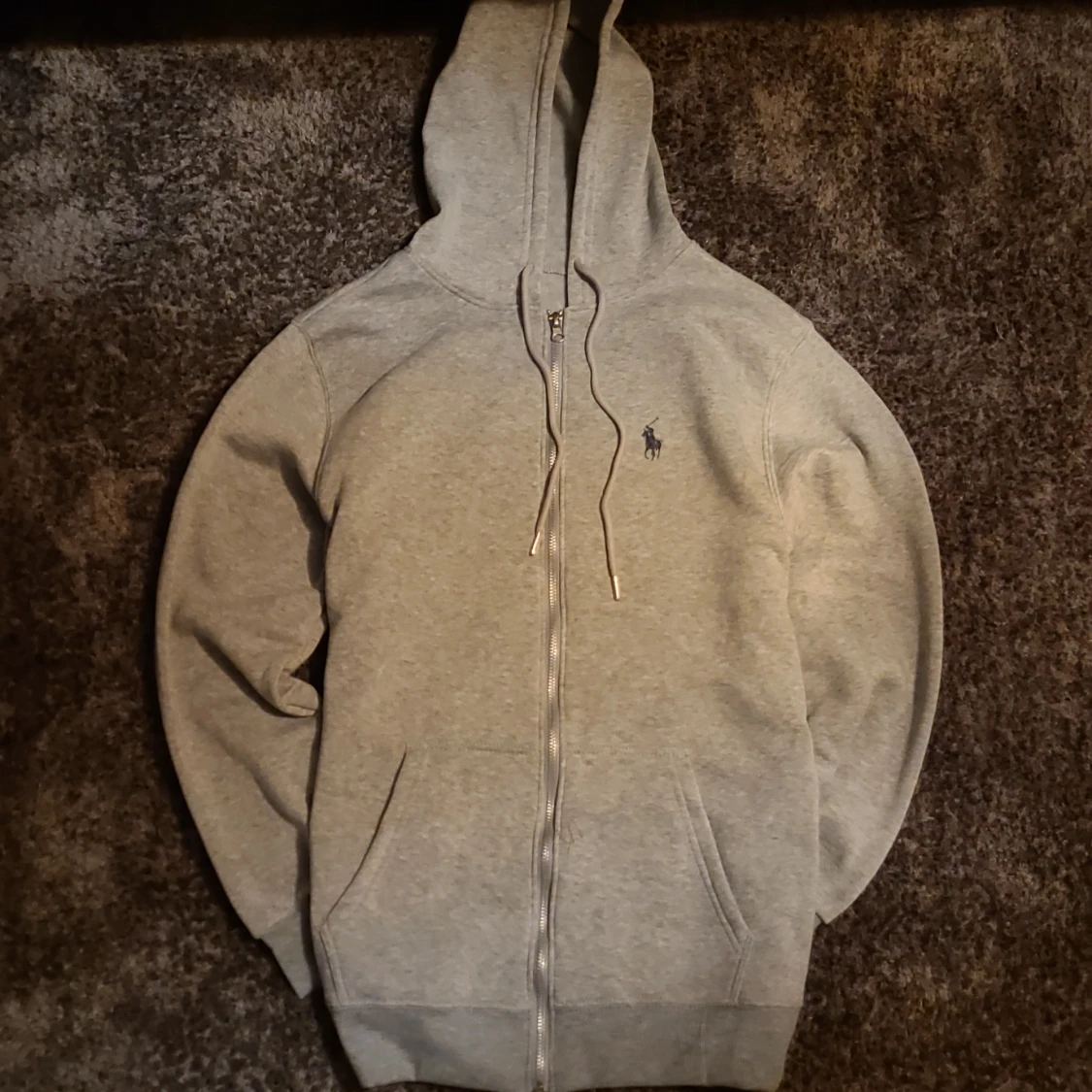 Ralph Lauren hoodie zip grå