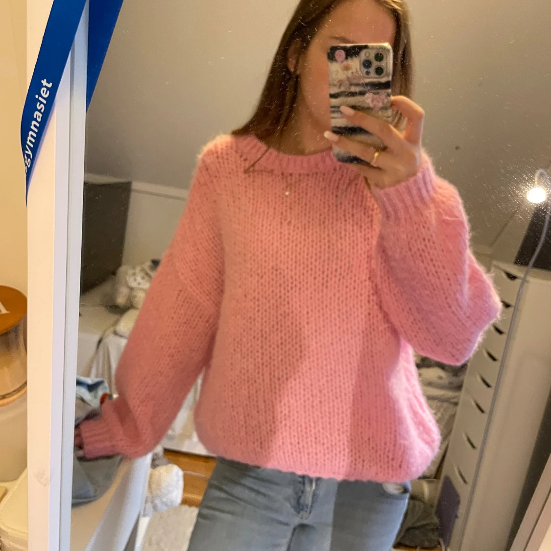 Rosa stickad tröja från vero Moda - 90