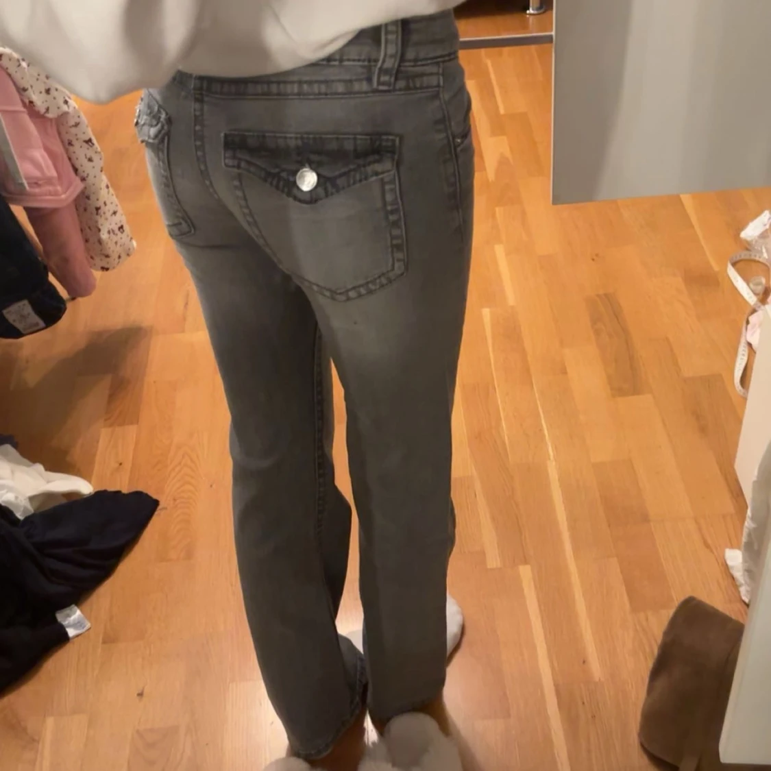 Grå bootcut jeans - 90