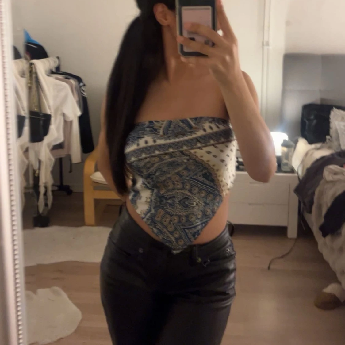 Mönstrad tubtopp - 90