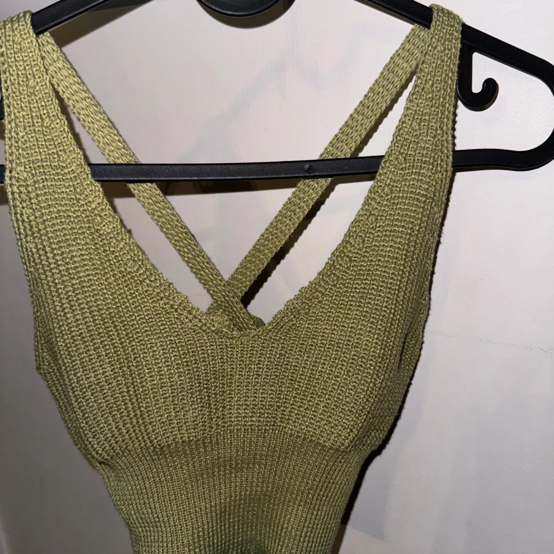 Olivgrön stickad topp