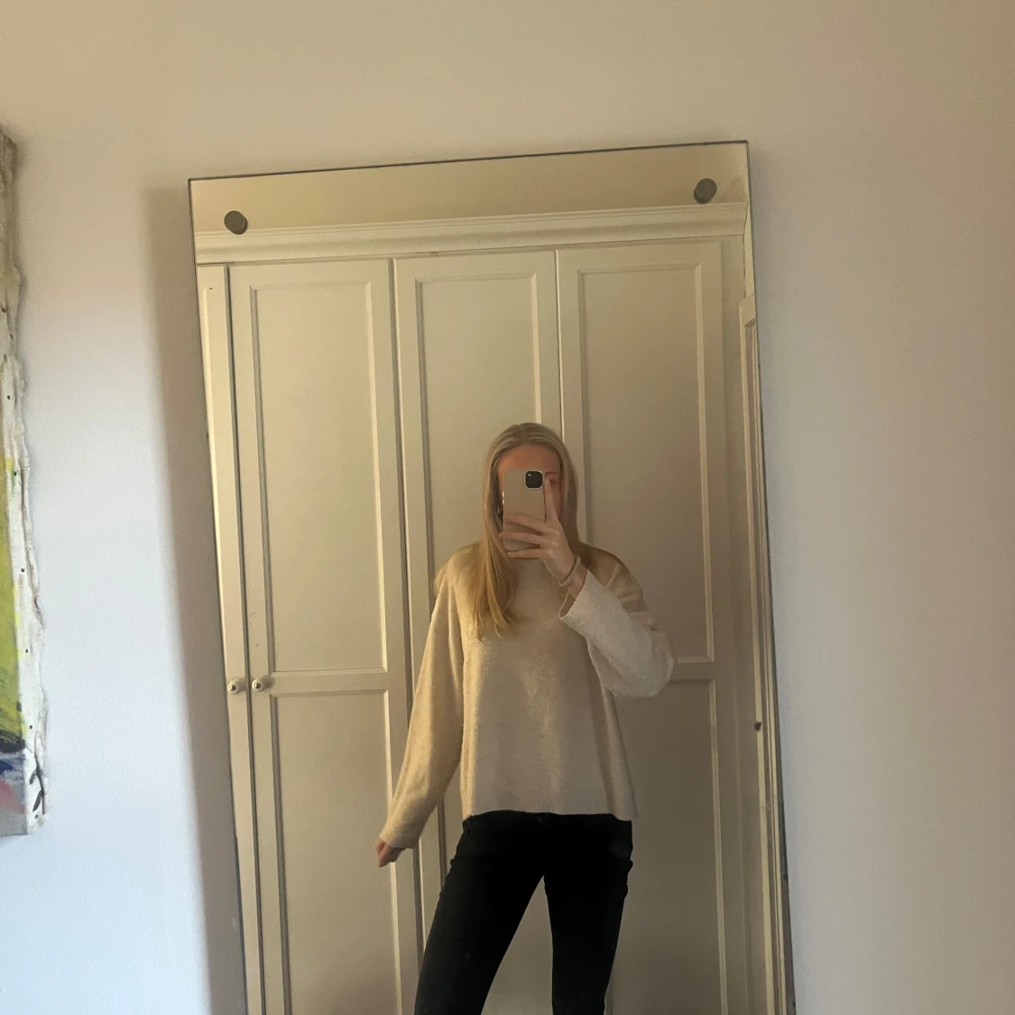 Beige stickad tröja