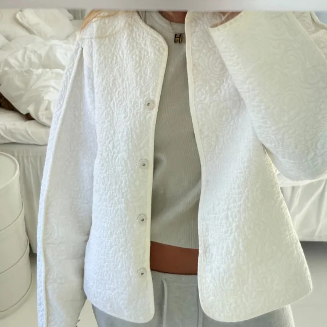Vit quiltad jacka - 91