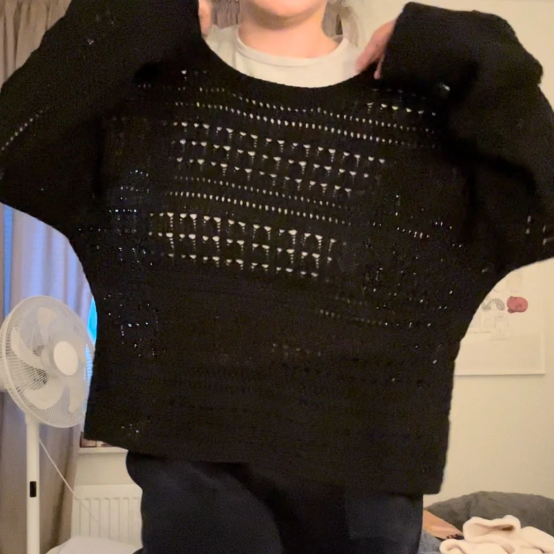Svart stickad tröja - 90