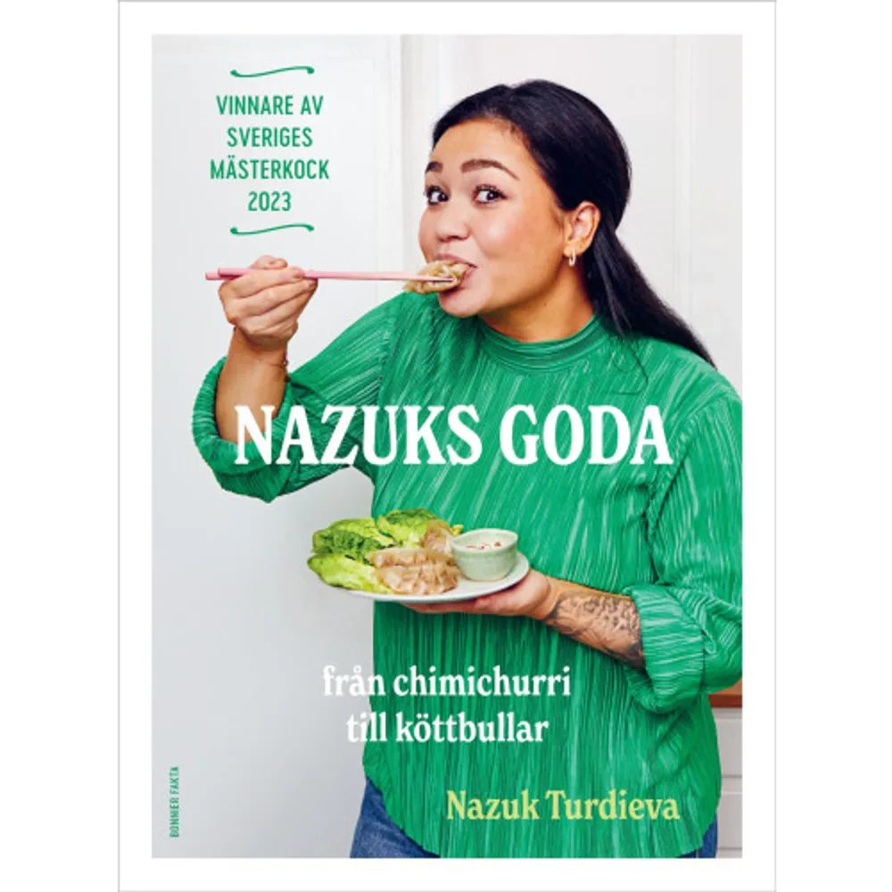 Svetsaren från Boden, med en fot i det uiguriska köket och den andra i Norrland.I Sveriges mästerkock fick Nazuk Turdieva visa upp många nya sidor. För som juryn säger: ”Nazuks styrka är att hon inte är inriktad på en viss typ av mat, utan behärskar så många olika kök.” Och det är resorna och mamma Michriban som har inspirerat. Här bjuder Nazuk på 40 recept på snacks, förrätter och varmrätter från när och fjärran. Så varför inte pröva något nytt till middag? Bjud vänner och familj på en georgisk vitlökskyckling, svampdumplings med ingefärsmajonnäs eller den renfilé med blåbärssås som var starten på resan mot förstaplatsen. Och knepet? Laga med respekt för råvarorna och med kärlek!    Format Inbunden   Omfång 112 sidor   Språk Svenska   Förlag Bonnier Fakta   Utgivningsdatum 2023-04-06   Medverkande Pernilla Qvist   Medverkande Eva Hildén    Medverkande Nazuk Turdieva   ISBN 9789178875153  . Böcker.