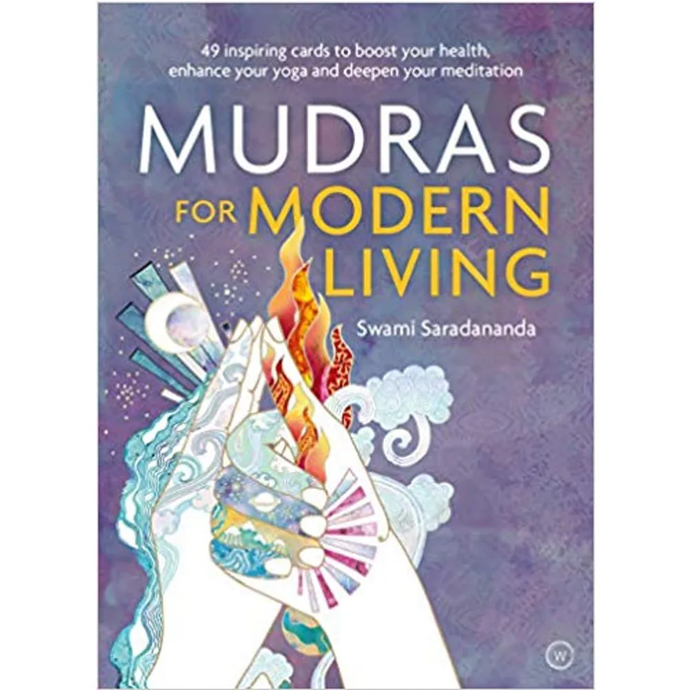 This beautiful, fully illustrated deck of 49 cards and accompanying instructional booklet provides a highly practical and inspirational overview of how to use mudras (yogic hand gestures) to revitalize every aspect of your life. In this engaging card and booklet set, yoga and meditation teacher Swami Saradananda draws on her years of experience in all aspects of yoga to explain the background, techniques and benefits of working with mudras to boost health, relieve stress and enhance inner peace. Each of the 49 cards features beautiful artwork on one side and a clear photograph of a mudra on the other, accompanied by its main benefit and an inspiring affirmation or mantra. There are seven suits of cards, each dedicated to a different part of the hand and its corresponding element, and each with its own positive holistic health promise. The seven categories are: fire mudras (thumb) for boosting inner strength and self-esteem; air mudras (index finger) for encouraging freedom and stress relief; ether mudras (middle finger) for enhancing inner peace, self-expression and creativity; water mudras (ring finger) for equipping you to move forward; earth mudras (little finger) for encouraging stability and grounding; mind mudras (thumb) for increasing concentration and clarity; and overall health and wellbeing mudras. The accompanying booklet includes a fascinating introduction to the power of mudras, insight into how to really get the most from the deck and a full-page explanation of each of the 49 mudras shown on the cards each with corresponding photography, step-by-step practical guidance and invaluable information about the specific benefits of the mudra in hand.. Böcker.