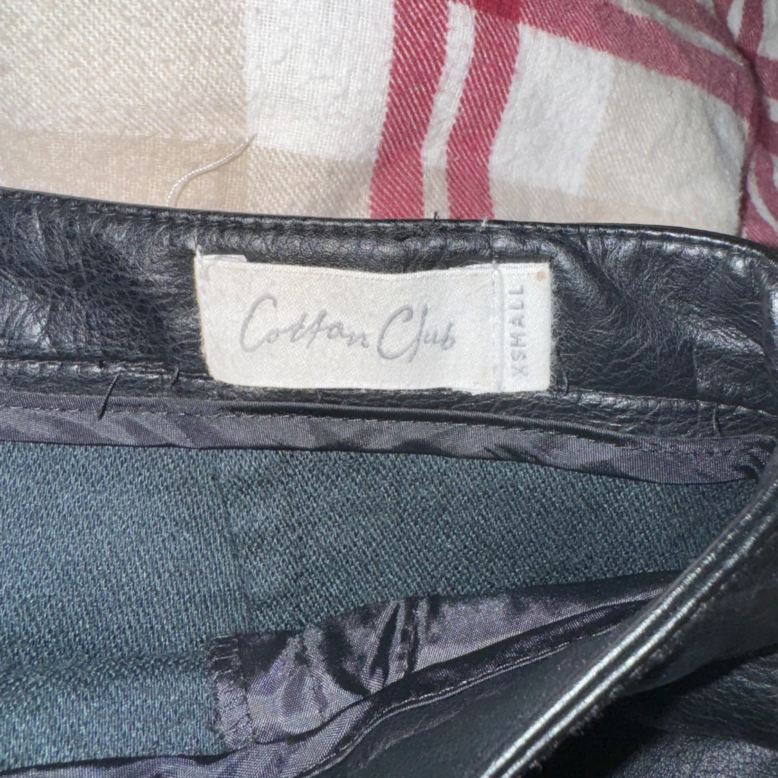 kort kjol faux leather  - 91