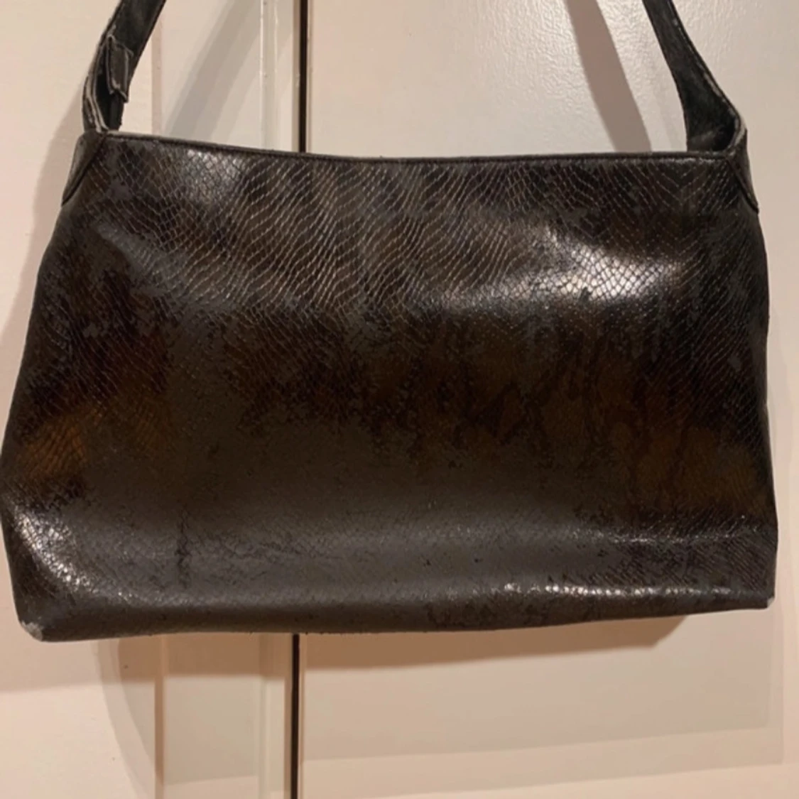 Vintage skinn liknande vintage handväsk - 93