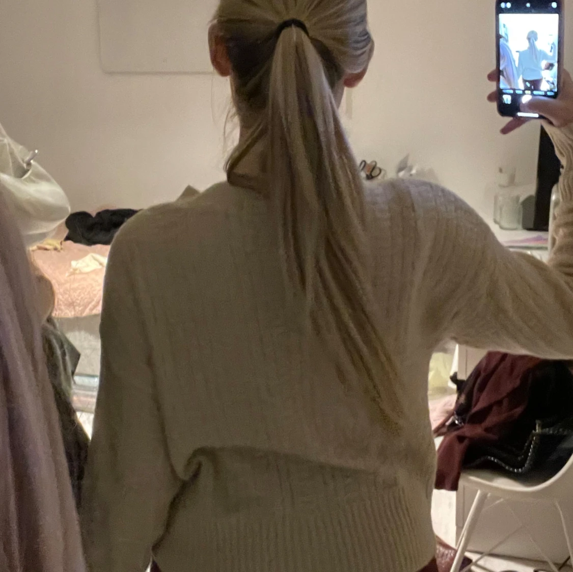 stickad beige tröja - 91