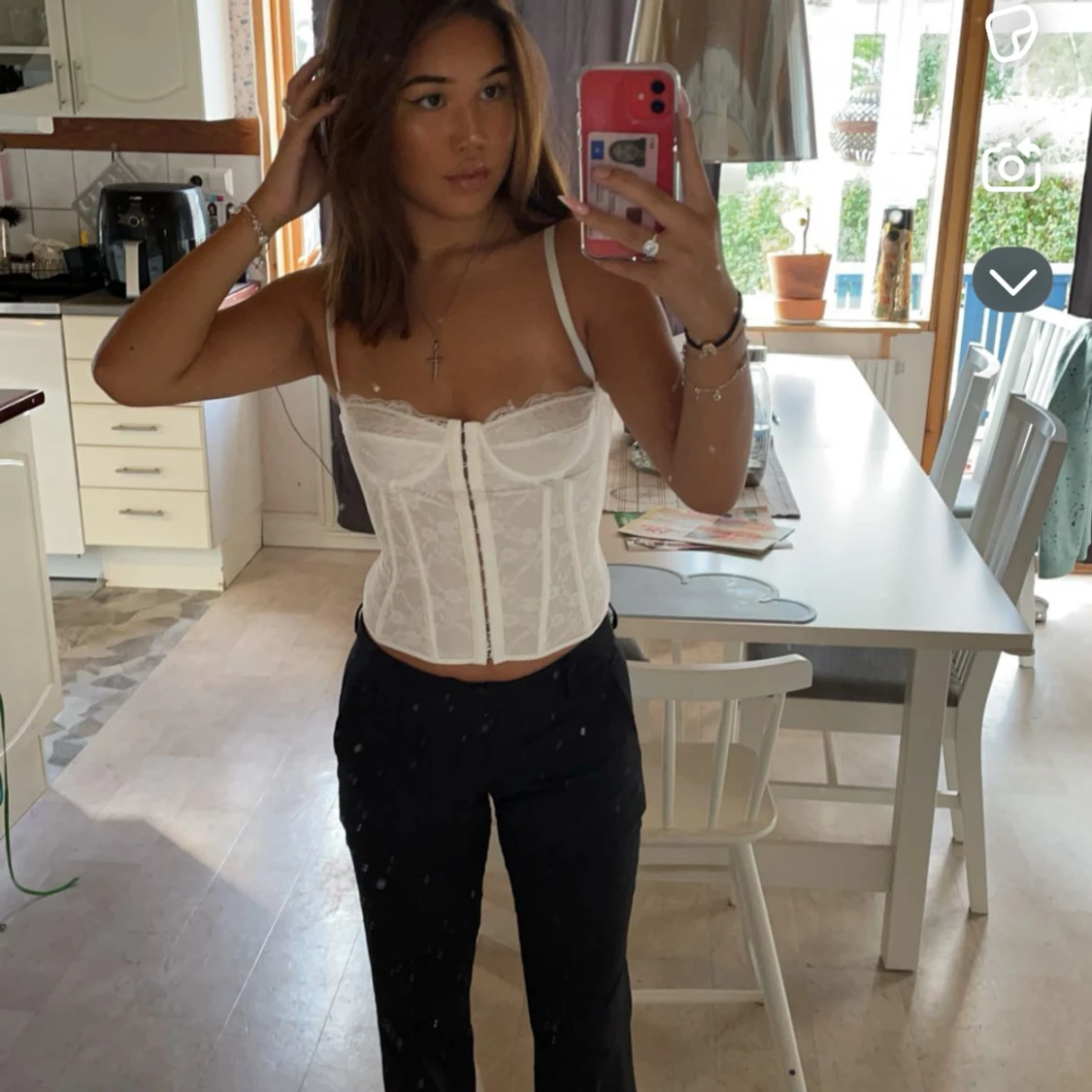 Vit spetskorsett - 90