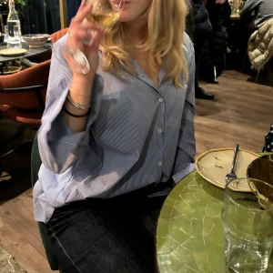 Blå och vit randig skjorta från Massimo dutti - Snygg blå och vit randig skjorta från Massimo dutti som tyvärr inte kommer till användning. Har nästan aldrig använts.🥰
