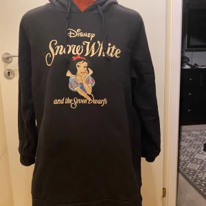 Svart Disney hoodie med Snövit-tryck - Säljer en svart hoodie från C&A med ett stort Snövit-tryck på framsidan. Tröjan har en mysig huva. Perfekt för alla Disney-fans! 🖤Sparsamt använd Hu Storlek: L Armhåla till armhåla: 60 cm  Inga bilder när den sitter på mig! Katter finns i hemmet