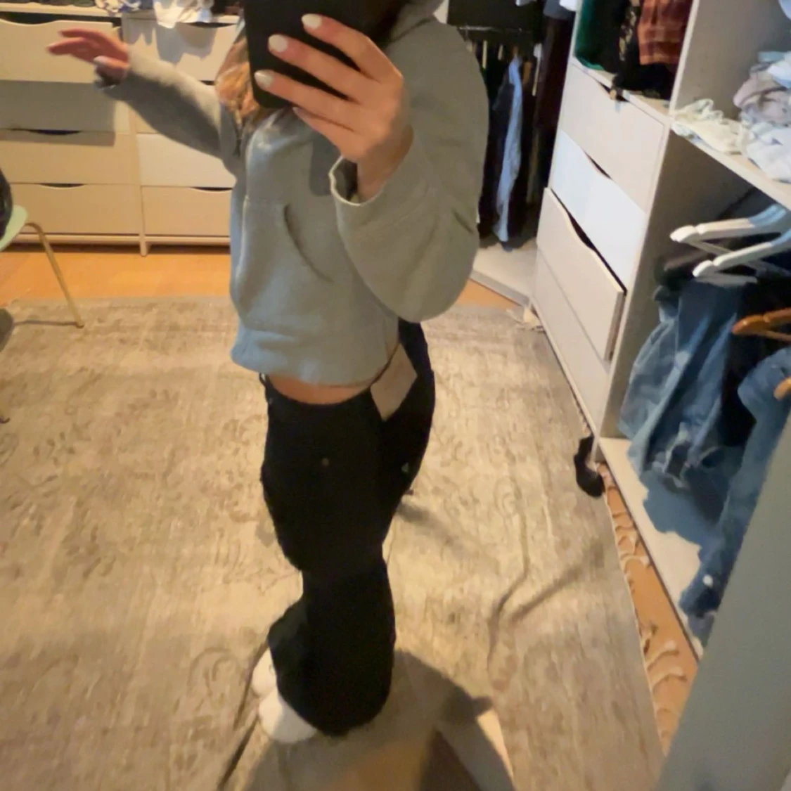 Lågmidjade jeans med hål - 90