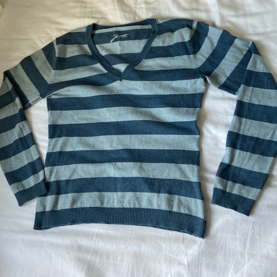 En blårandig JETTE sweatshirt