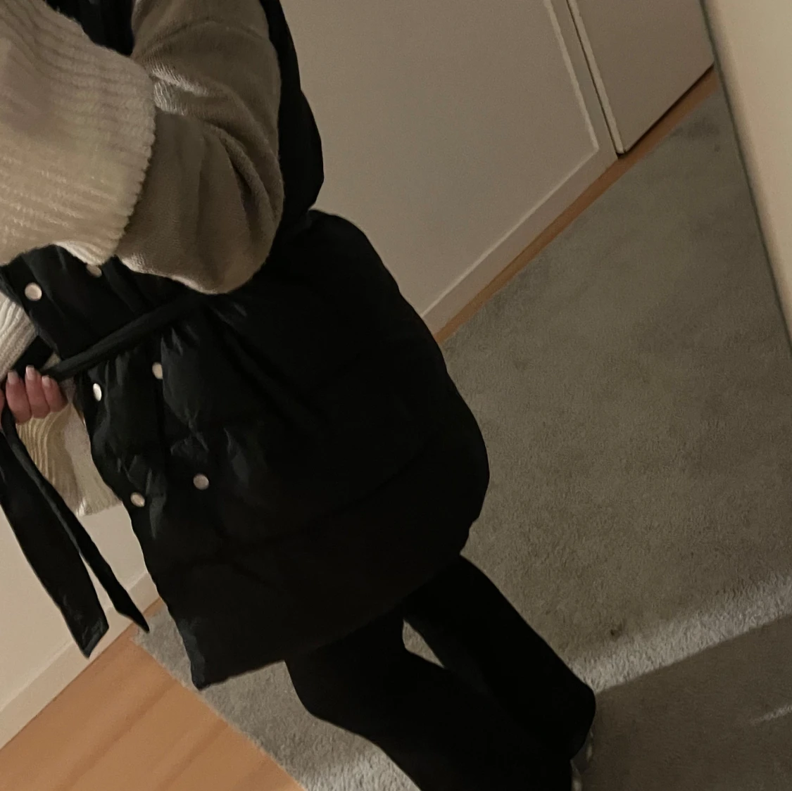 Svart lång pufferväst - 92