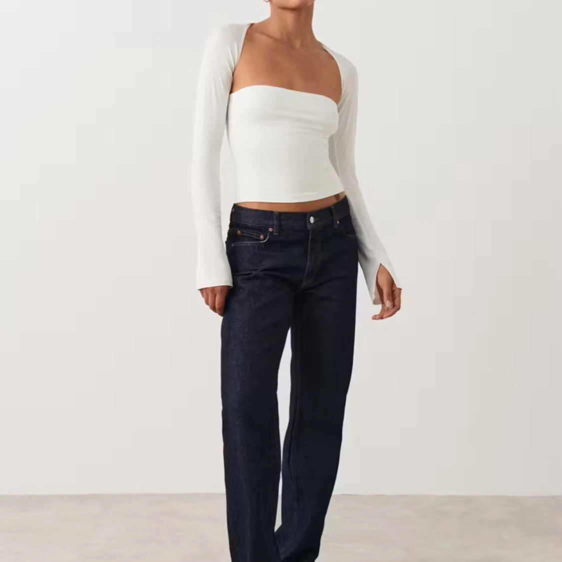 Vit långärmad topp 