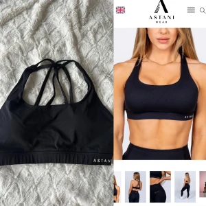 ESSENCE sportsbra - Snygg svart sportsbra från Astani Wear med korsade band i ryggen. Perfekt för träning med en tight passform som ger bra stöd. Mjukt och stretchigt material. Storlek M. Använt fåtal gånger (nypris 399kr)