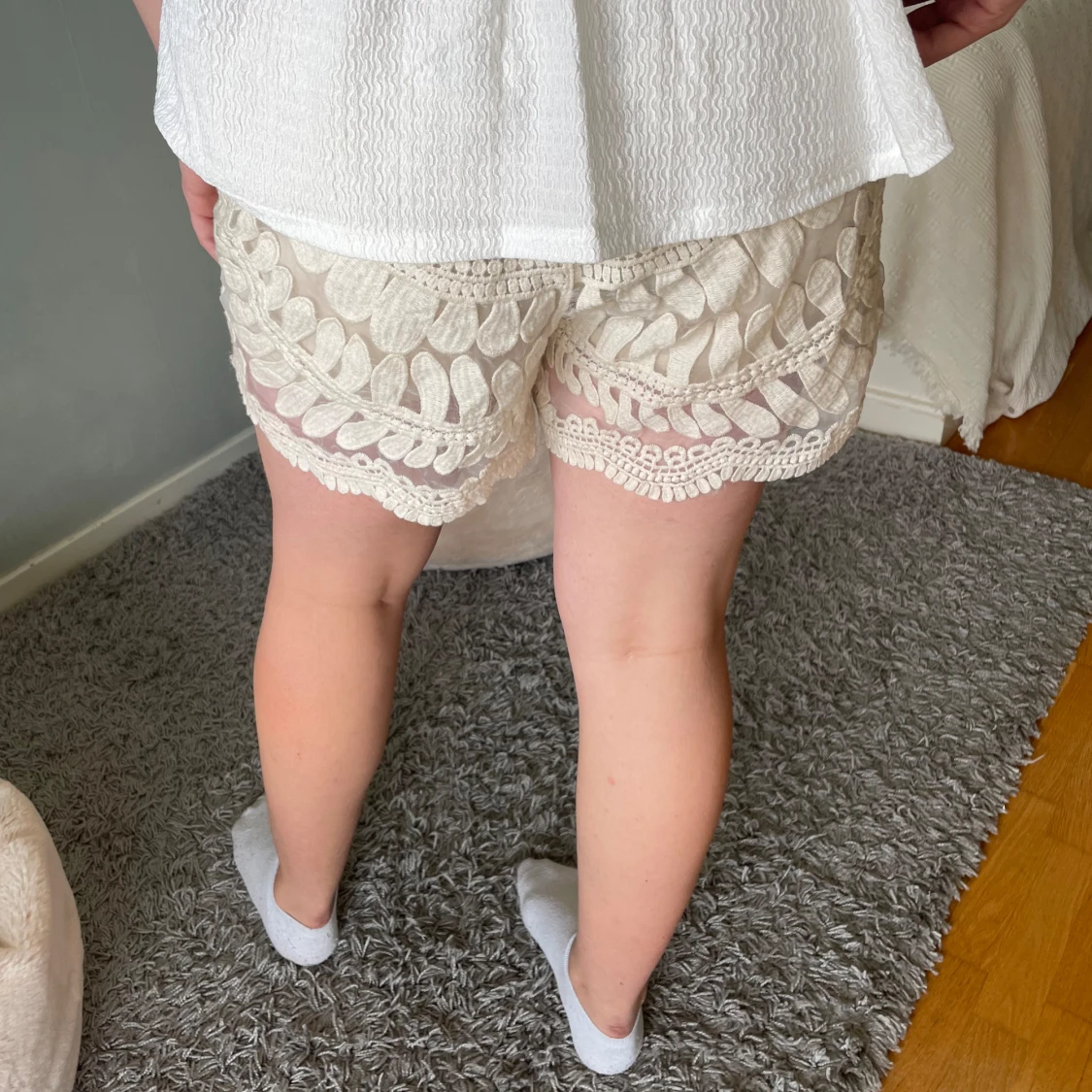 Vita spetsshorts  - 90