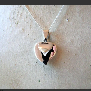 Silverhalsband med hjärthänge - Elegant silverhalsband med ett glänsande hjärthänge. Perfekt för att ge en stilren touch till din outfit. Kedjan är tunn och smidig med en enkel låsning. 925 sterling silver, standard längd