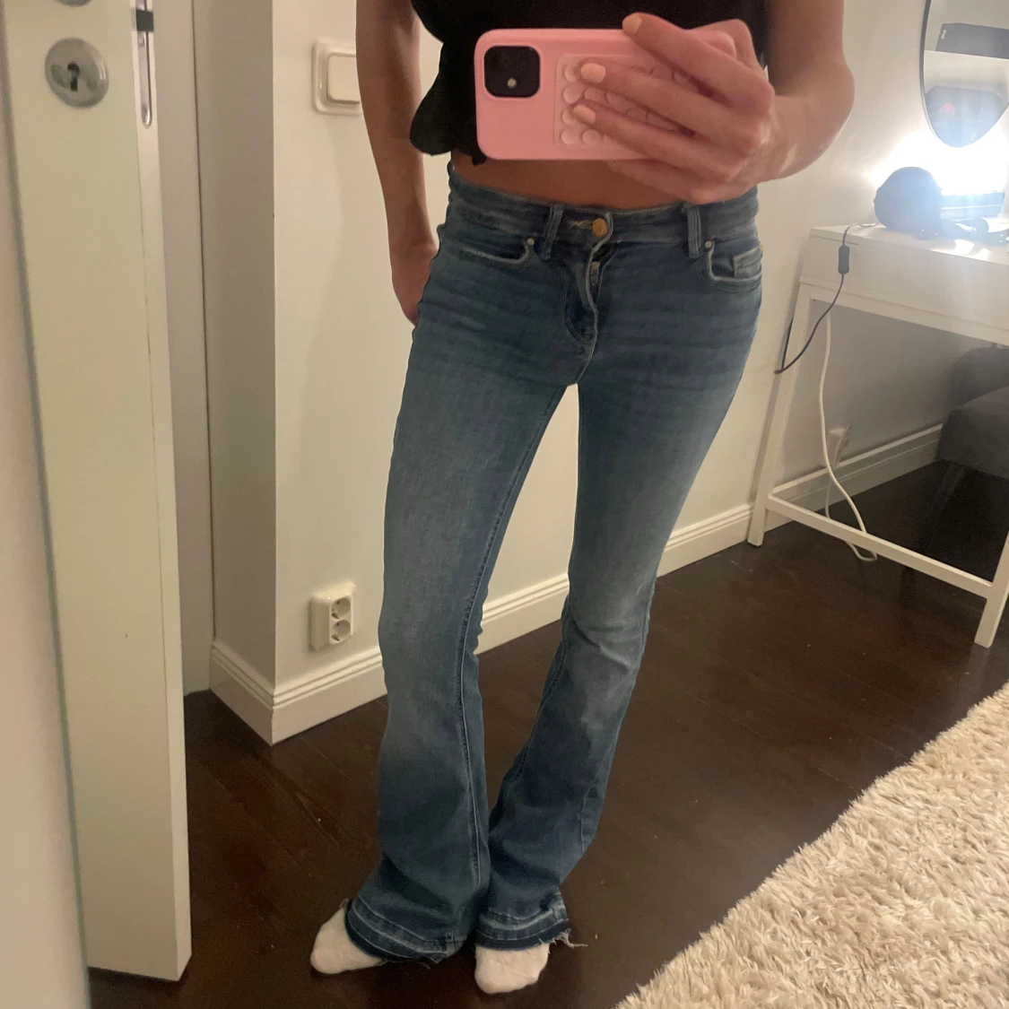 Blå bootcut jeans - 90