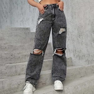 Grå jeans - Oversized grå jeans