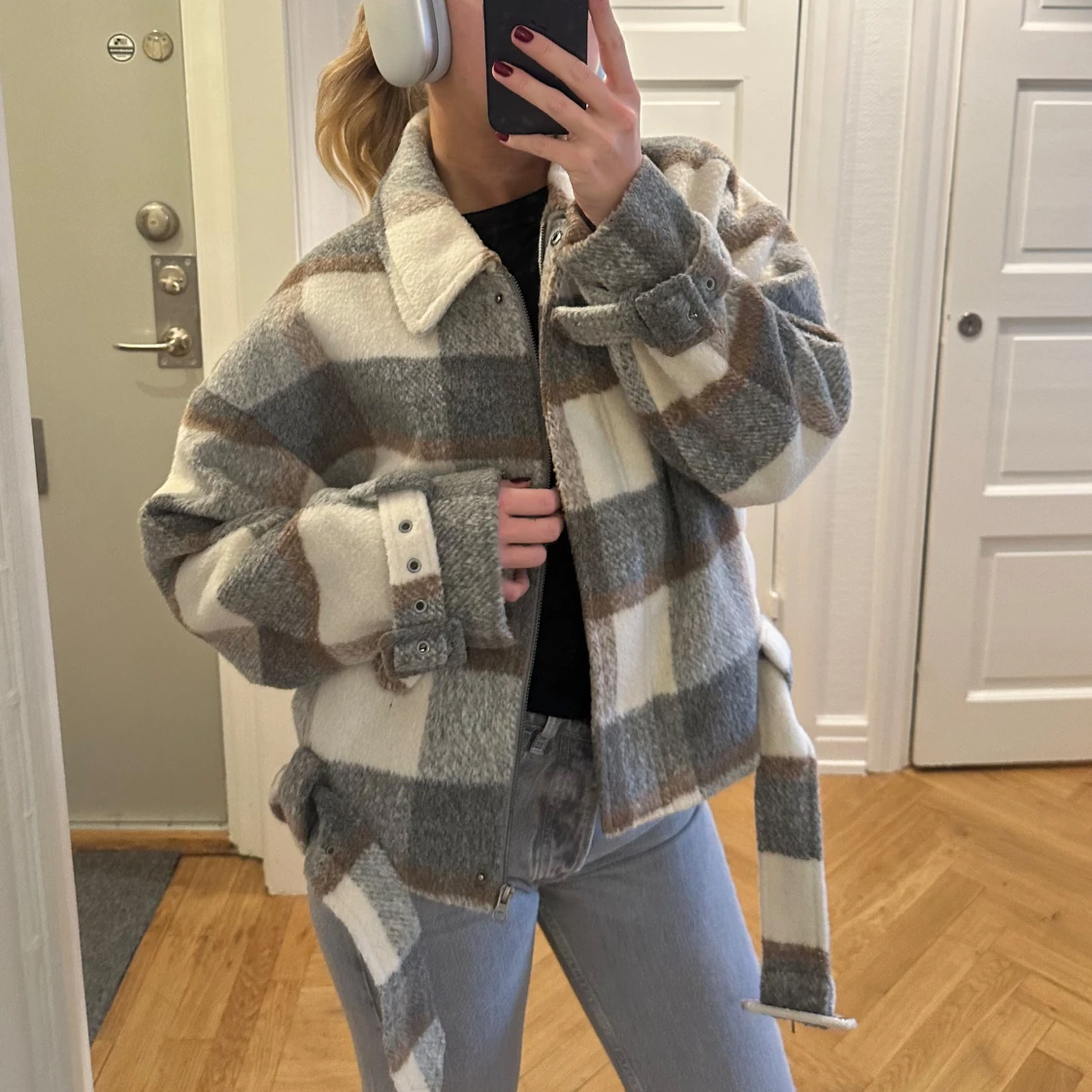 Rutig overshirt i ull - 3