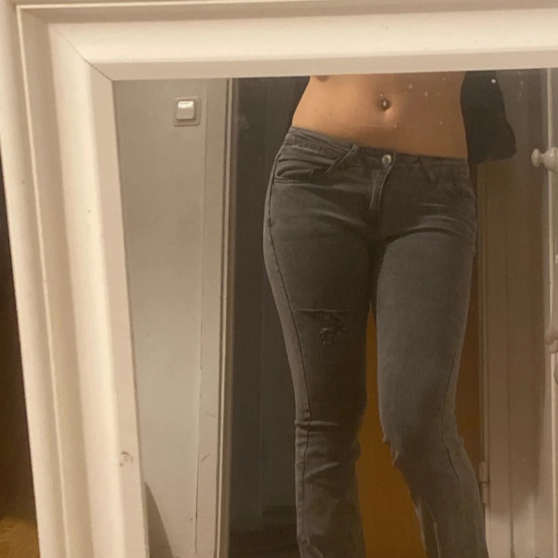 Low waist gråa jeans