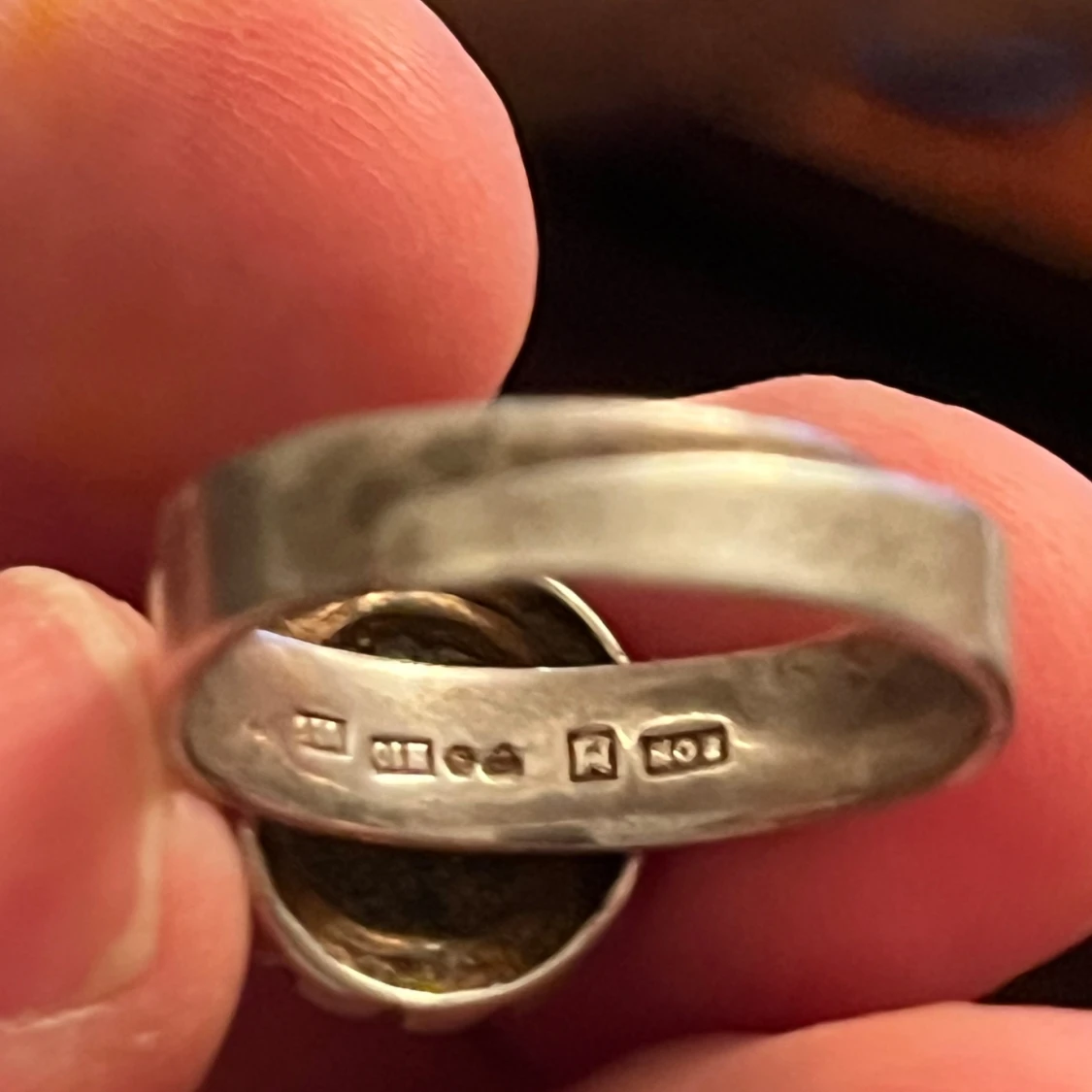 Vintage Silverring 925  med blå sten - 3