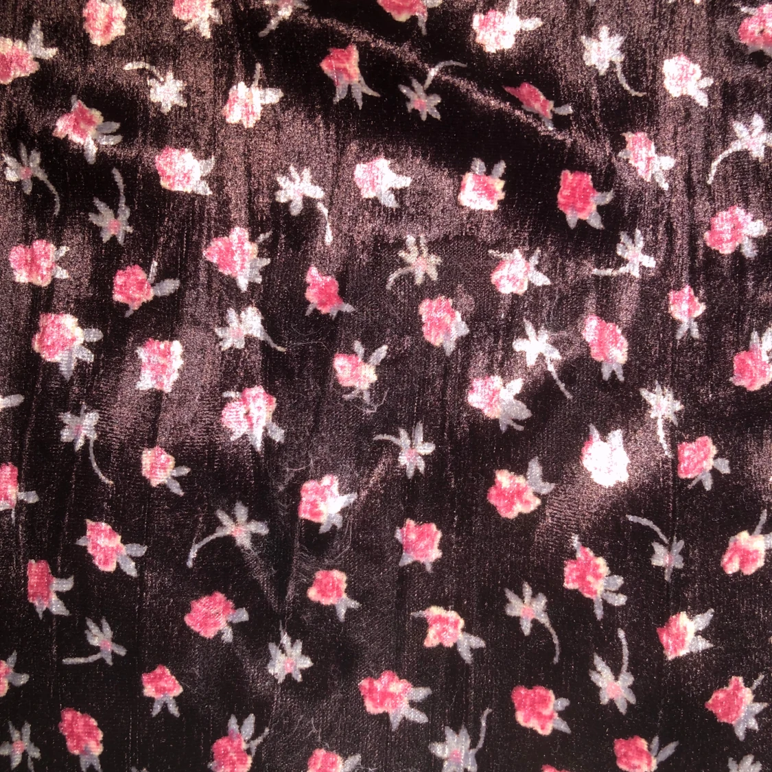 Blommig linne i bruna och rosa - 2