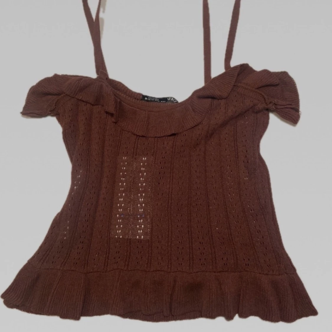 Brun stickad topp - 90