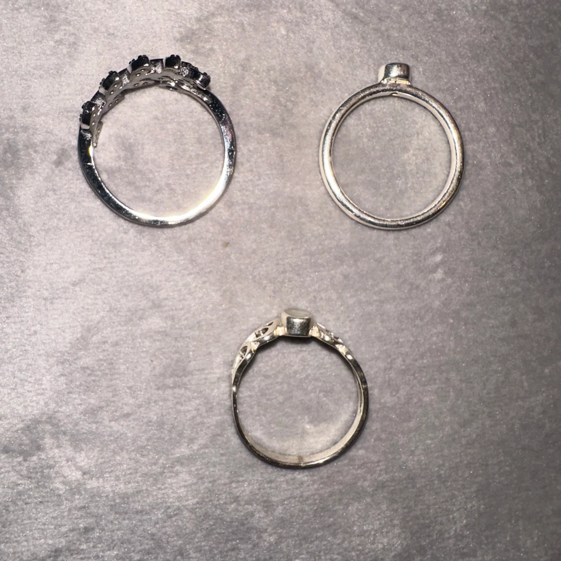 Tre silver ringar 925 sterlingsilver - 91