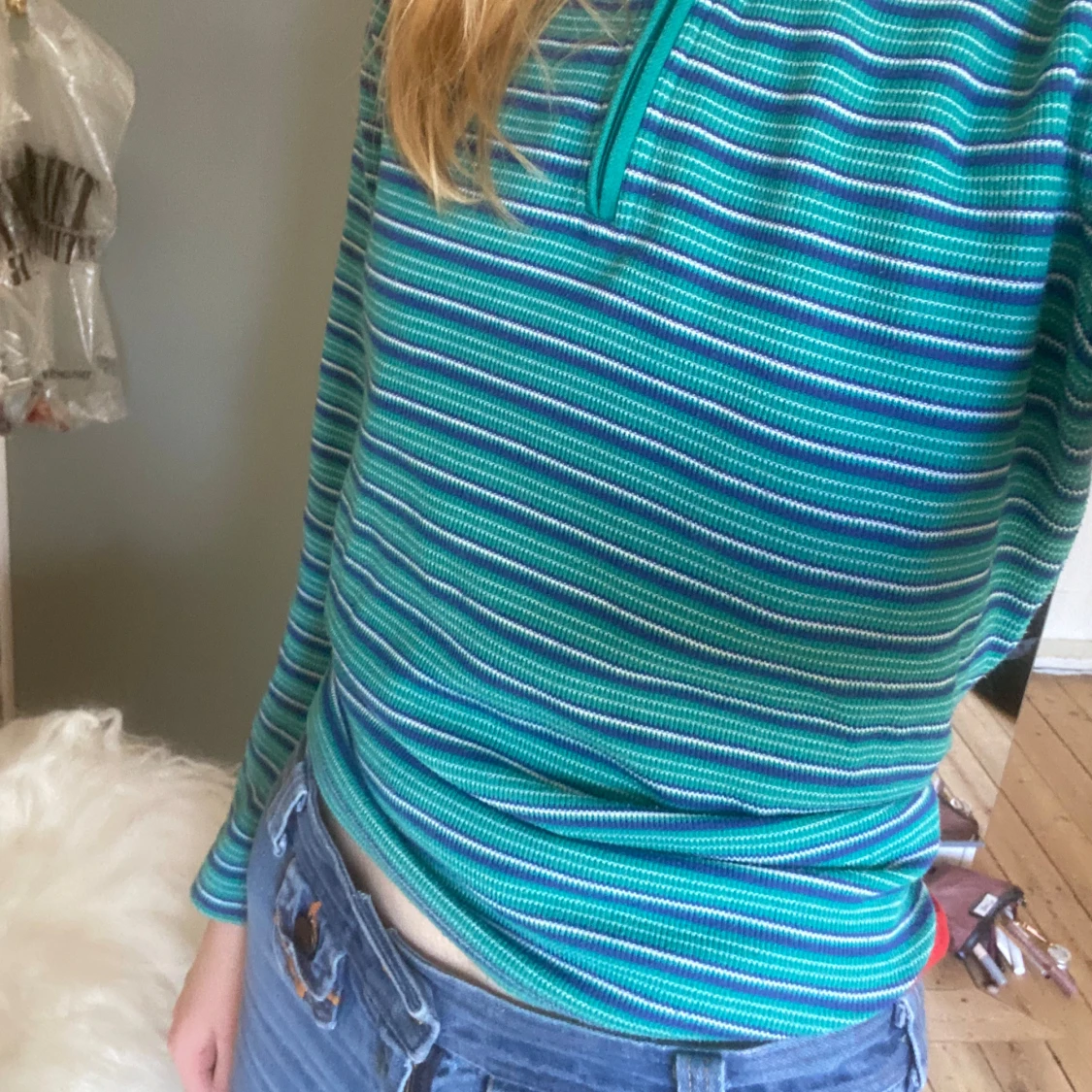 Randig blå tröja  - 92