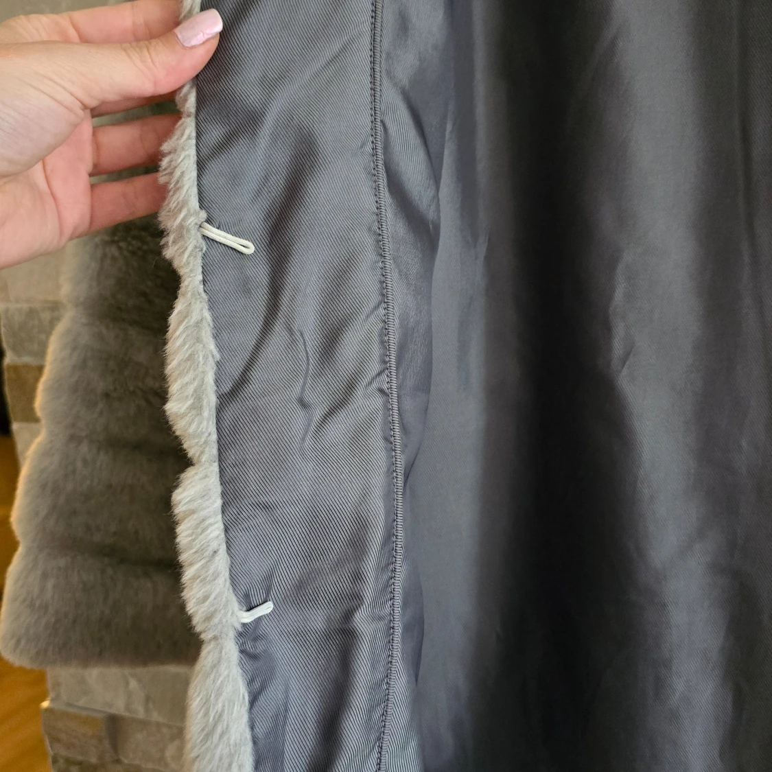 Fluffig fakepälsjacka jacka  - 91