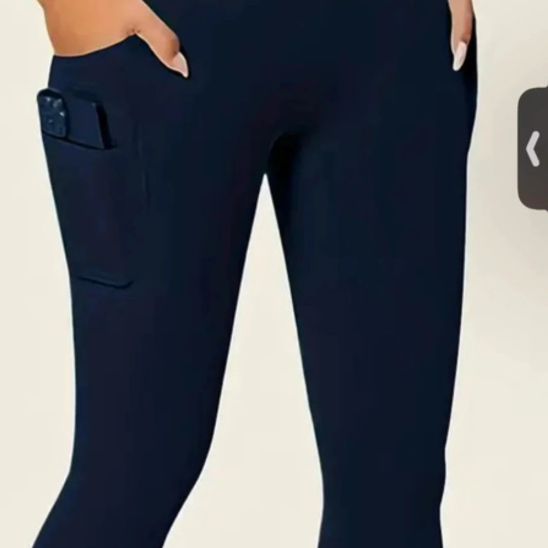 Svarta leggings med ficka - 90