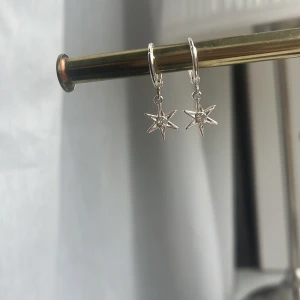 Silverfärgade stjärnörhängen - Silver örhängen,har typ använt 3 gånger tidigare,använder inte silver längre 