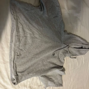 Grå hoodie från 157 - Säljer en grå hoodie från 157 i storlek S. Den har en klassisk design med huva och dragsko. har klippt av armarna själv