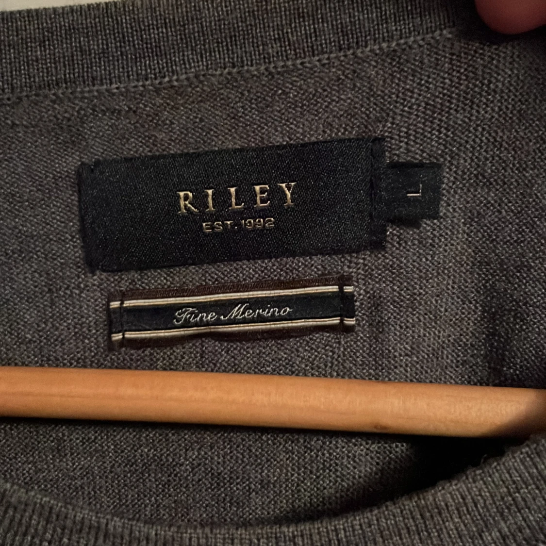 Grå Riley stickad kofta i merino ull - 91