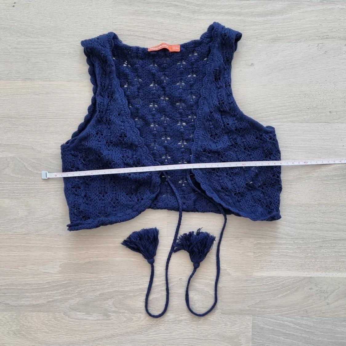 Oanvänd marinblå stickad bolero - 92