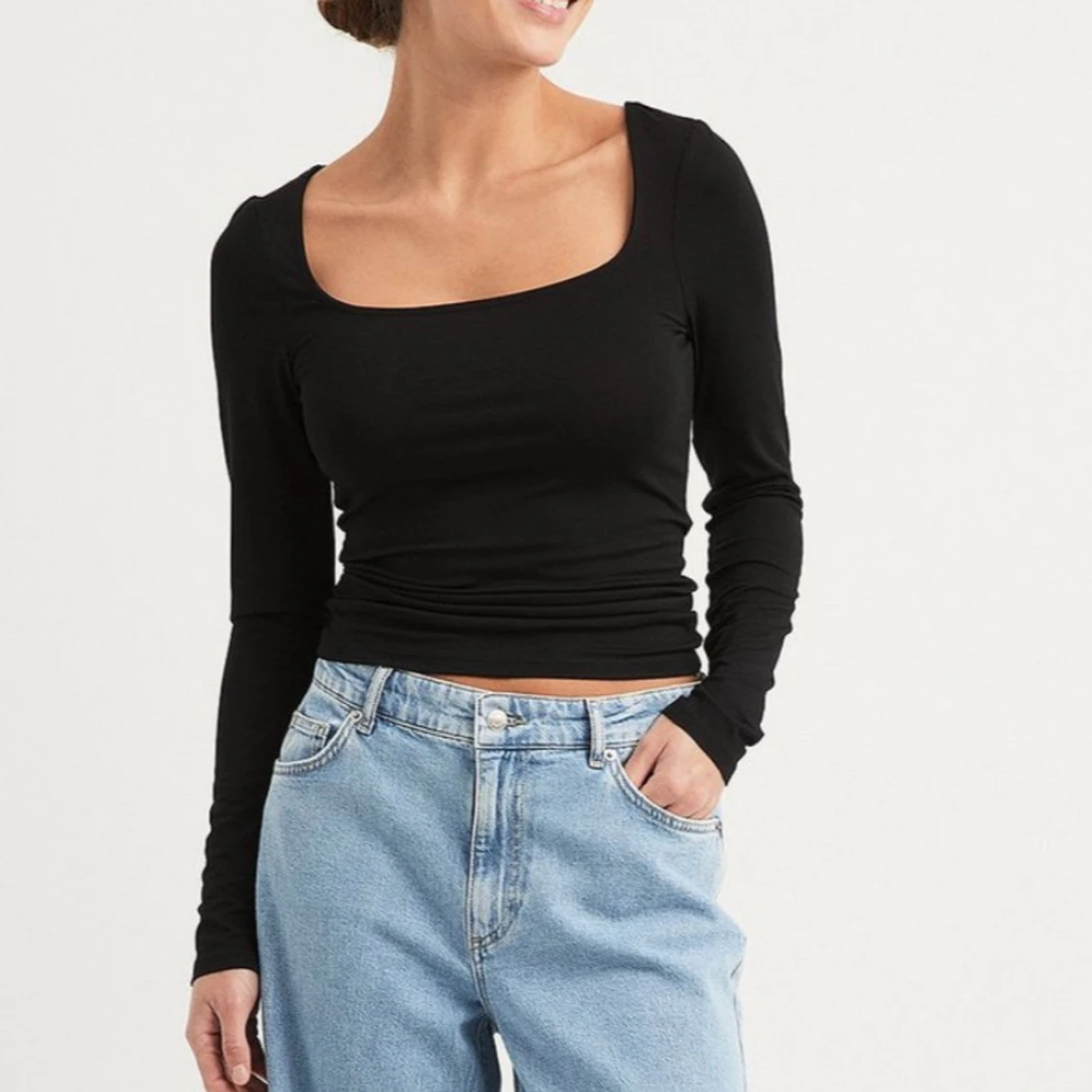 Svart långärmad topp