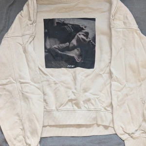 Beige sweatshirt från /STAY - Säljer en beige sweatshirt från /STAY i storlek M. Den har ett coolt tryck på framsidan och är supermjuk och bekväm. Perfekt för en avslappnad stil!